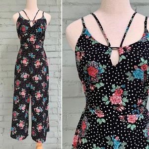Floral Spaghetti Strap Wide Leg Jumpsuit